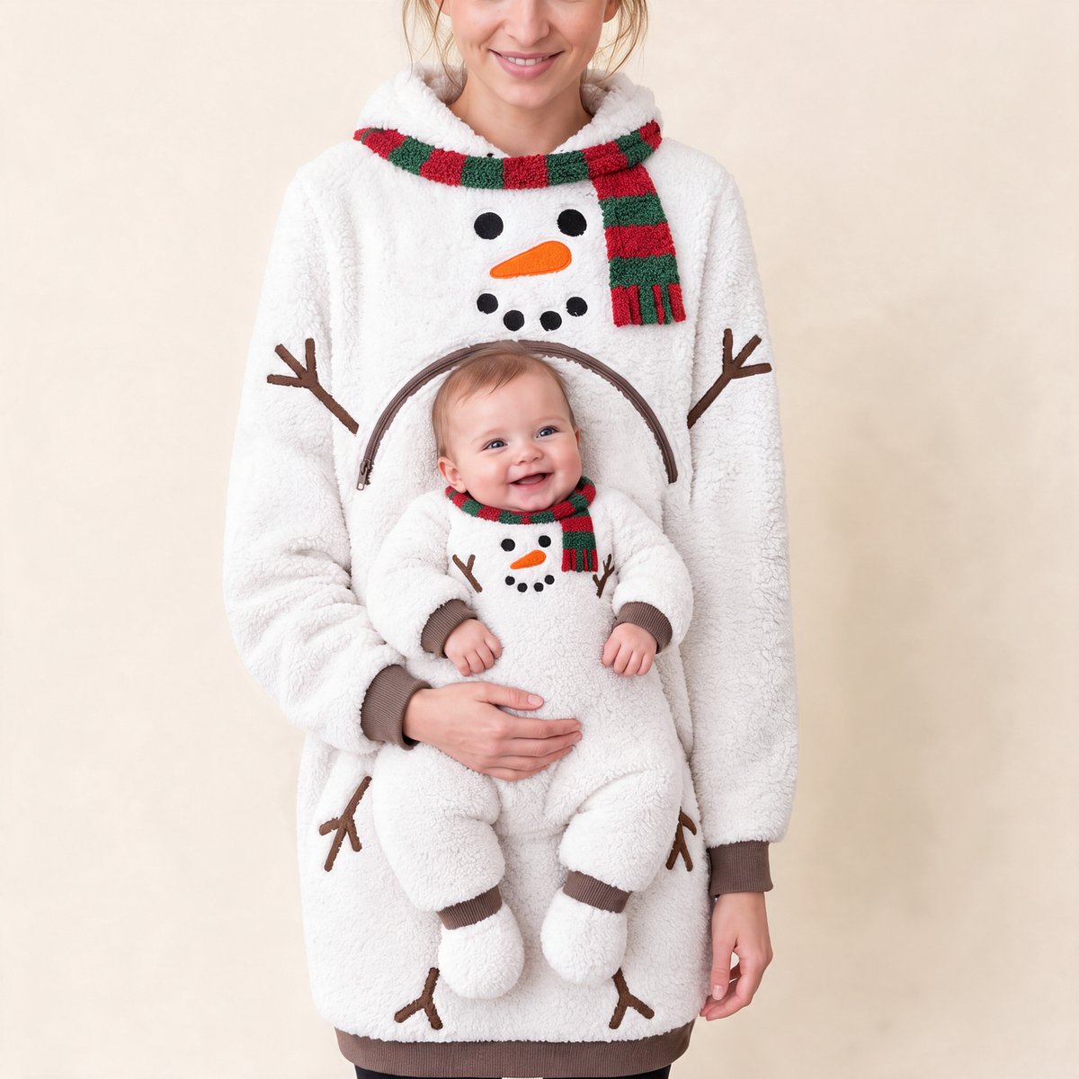 Snow Snug baby carrier hoodie front